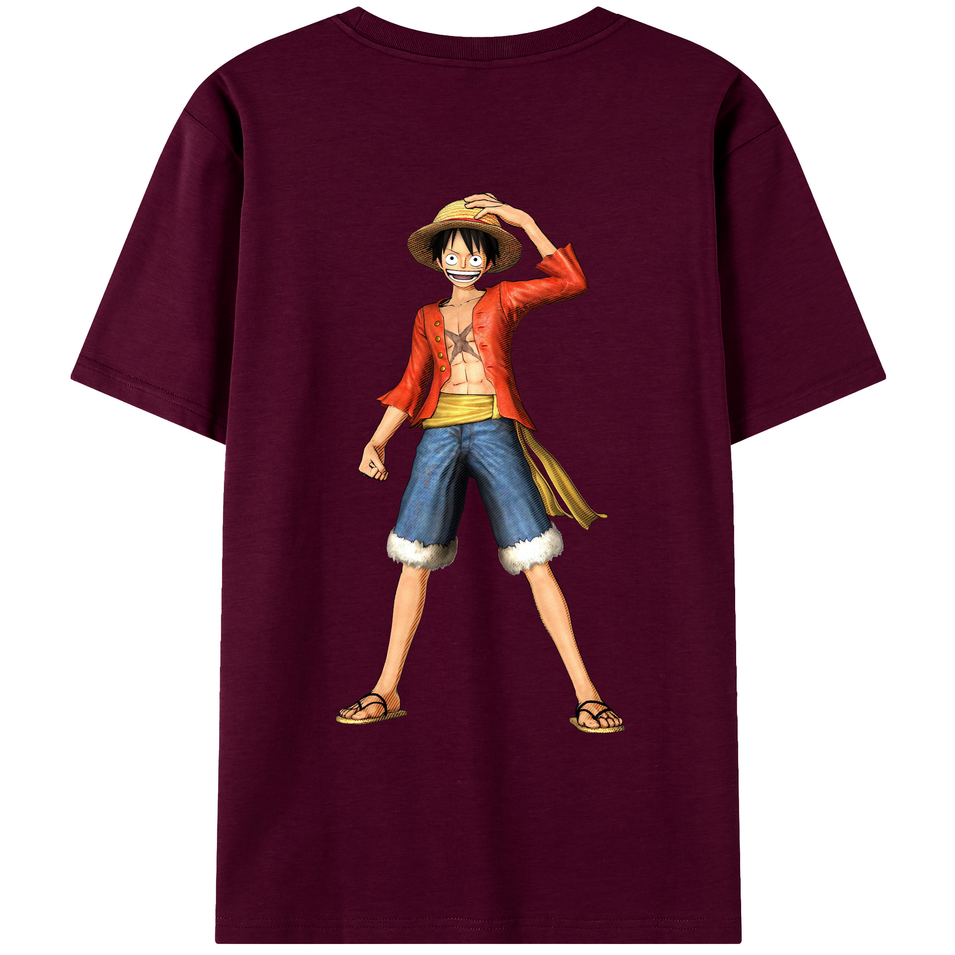 ワンピース モンキー・D・ルフィ ONE PIECE Monkey D. Luffy レディース半袖Tシャツ(バックプリント)